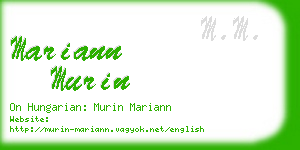 mariann murin business card